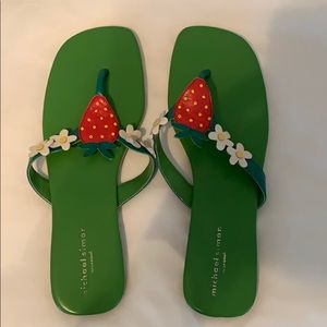 Michael Simon floral flip flops